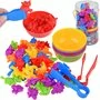 Set pentru sortat, Cu dinozauri din plastic si boluri colorate, Multicolor - 1