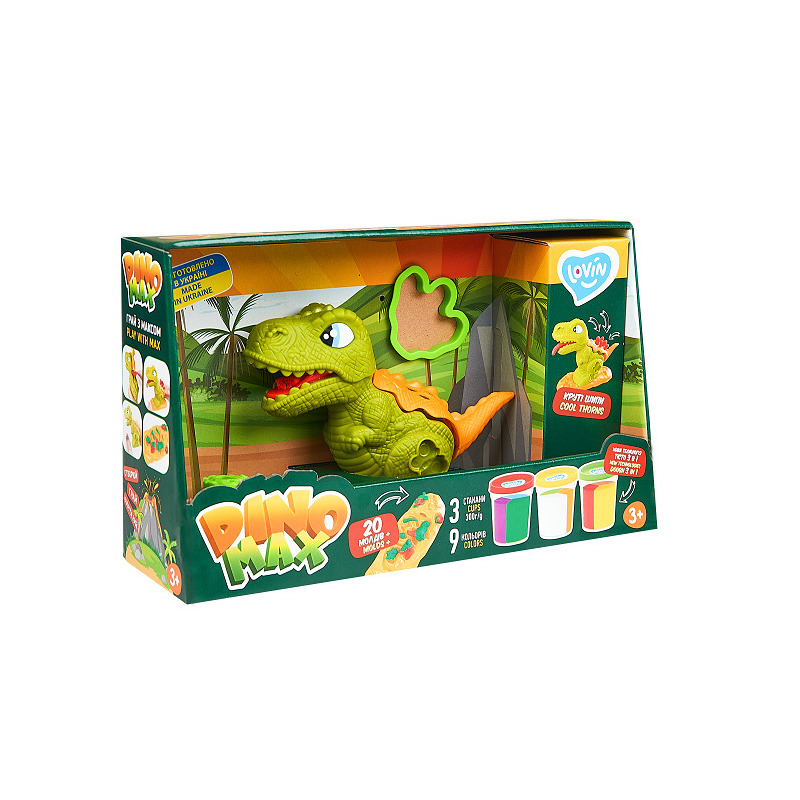 Set plastilina, accesorii si jucarie pentru modelaj lovin - dino max