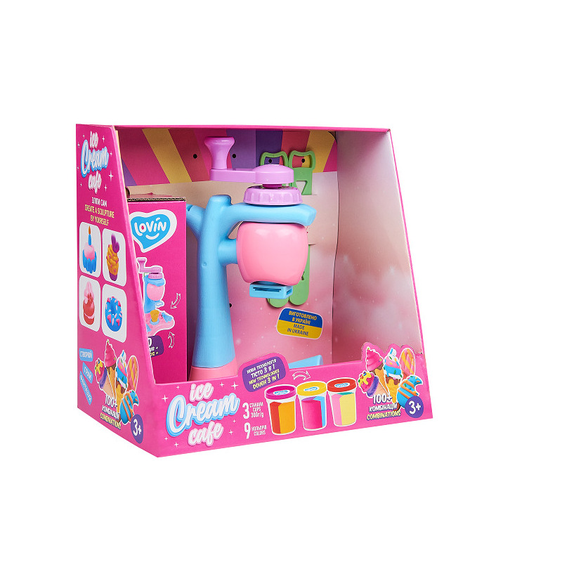 Set plastilina, accesorii si jucarie pentru modelaj lovin - ice cream cafe