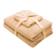 Somnart - Set prosoape 3 piese 500 gsm (fata, maini, corp) Crem , 