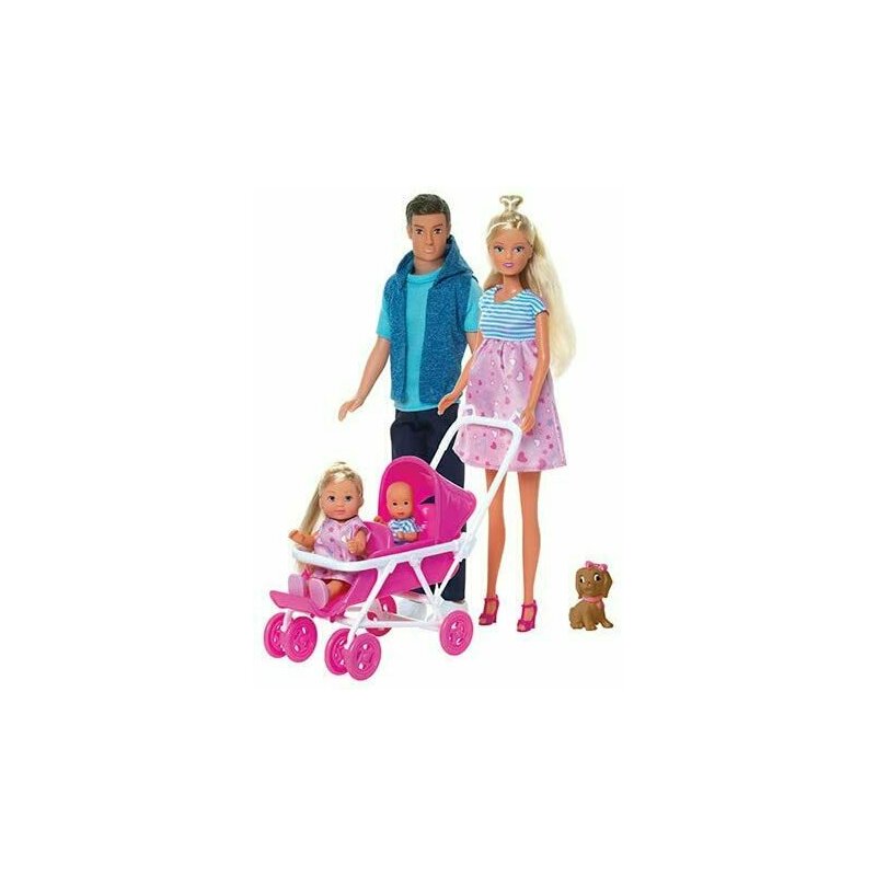 Simba - papusa steffi love familie , cu copilas nou-nascut surpriza, multicolor