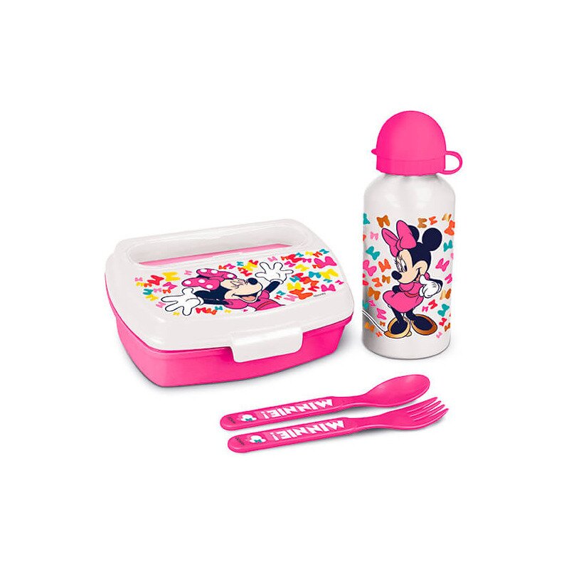 Set sticla apa inox +cutie sandwich Minnie Mouse