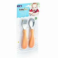 Babyjem - Set tacamuri din inox pentru copii  (Culoare: Portocaliu)