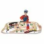 Melissa & Doug - Set Trenulet Din Lemn Cu Depou - 1