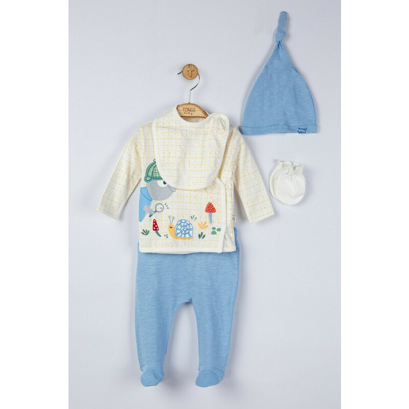 Tongs baby - setul 5 piese nou nascut detective, (culoare: galben)