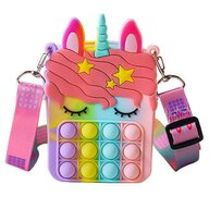 Severno - Jucarie senzoriala Fidget Toys Pop It Bag, Geanta multicoloră pop it push pentru copii cu bule