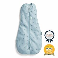 Sistem de infasat si sac de dormit, ErgoPouch, 2 in 1, 3-6 luni, 6-8 kg, TOG 0.2, Bumbac organic, Fermoar bidirectional, Transformabil, Lavabil la masina, Certificat non-toxic, Premiat in Australia, Model libelule, Albastru