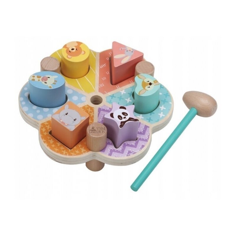 Sun baby - sortator din lemn cu ciocan 058 animals