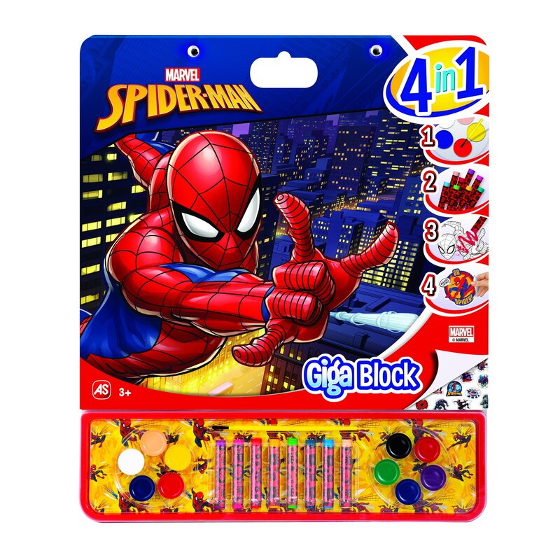 As - SPIDERMAN SET PENTRU DESEN GIGA BLOCK 4 IN 1