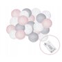 Springos - Accesoriu Cu 30 globuri textile cu led Ghirlanda luminoasa , Roz - 5