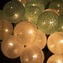 Springos - Ghirlanda luminoasa cu 30 globuri textile cu led, Turcoaz - 2