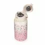 Sticla termos lichide, Petite&Mars, Delicate Flowers, Cu cioc, Din otel inoxidabil, Cu mentinere de temperatura calda pana la 12 h, Rece pana la 24 h, 500 ml, Fara BPA, Cu maner de transport, 3 ani+, Roz - 2