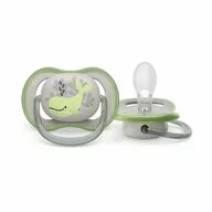 Suzeta bebelus, Philips Avent, Ultra Air, Ortodontica, Silicon moale igienic, Disc de protectie moale si flexibil, Fara BPA, 6-18 luni, 1 buc, Deco Gri