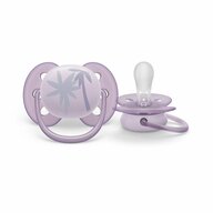 Suzeta bebelus, Philips Avent, Ultra Soft, Ortodontica, Silicon moale igienic, Disc de protectie moale si flexibil, Fara BPA, 0- 6 luni, 1 buc, Mov