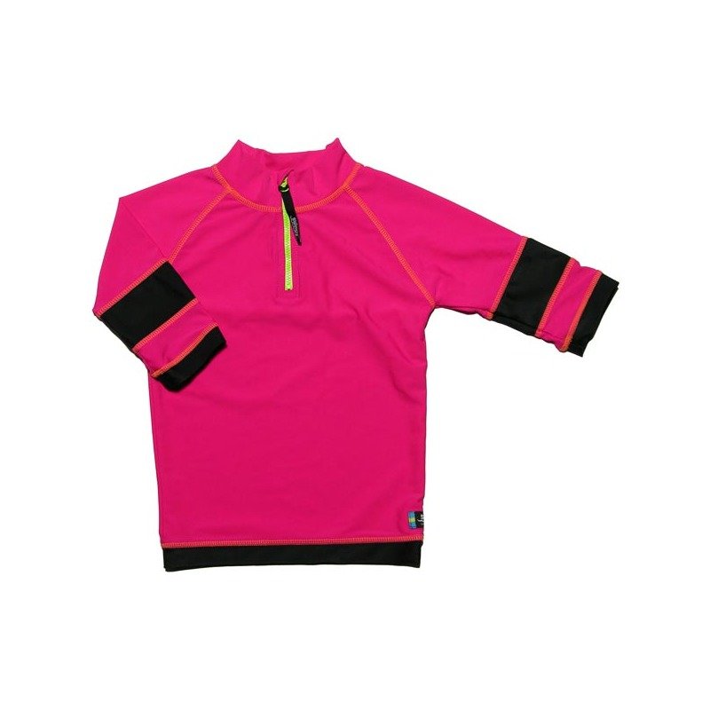 Swimpy - Tricou de baie pink black marimea 104- 116 protectie UV