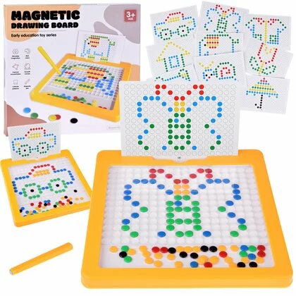 Tabla magnetica educationala cu pini pentru aranjare, Multicolor
