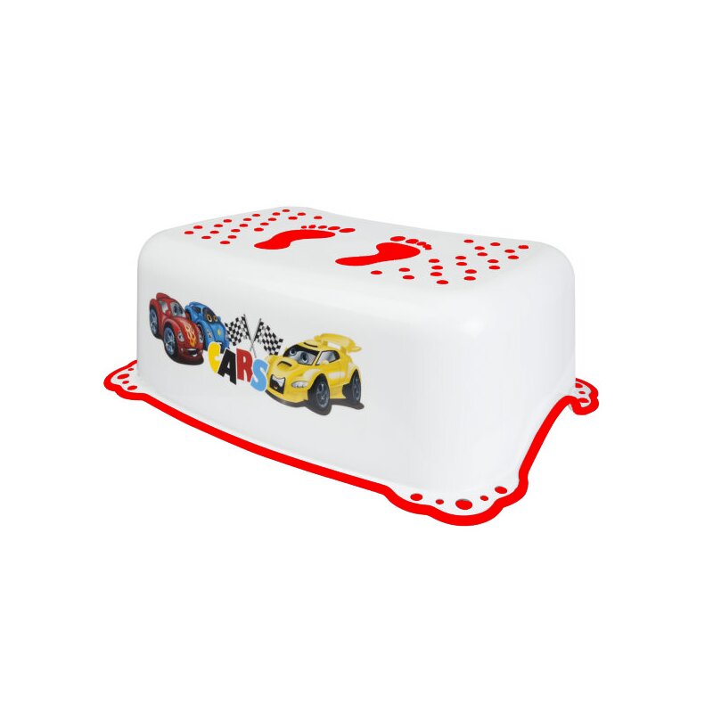 Mykids - taburet copii cars, antialunecare, alb/negru
