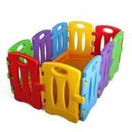 Bj plastik - Tarc de joaca pentru copii, modular, Colorful Nest, 130 x 85 x 60 cm, 10 piese, multicolor