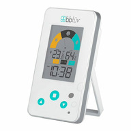 Termometru/Higrometru digital 2 in 1, Igro, Cu ceas si alarma, Ecran LCD, Pe baza de baterii AAA, Bbluv, White