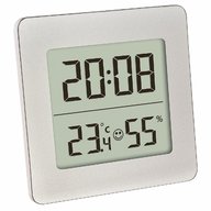 Tfa - Termometru si higrometru digital cu ceas si alarma, Alb