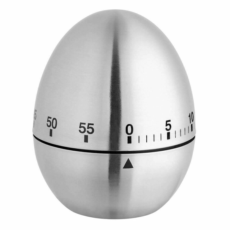 Tfa - Timer analog pentru bucatarie EGG, forma ou, otel inoxidabil, argintiu, 38.1026