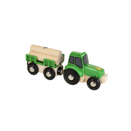 BRIO - Vehicul de lemn Tractor , Cu incarcatura