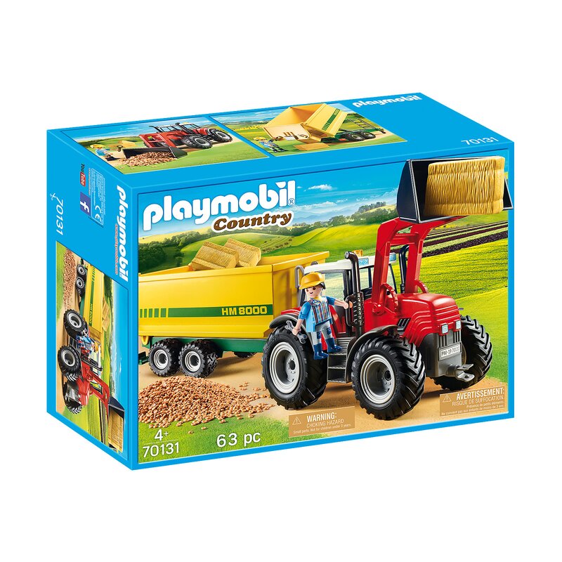 Playmobil - Tractor cu remorca galbena