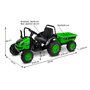 Toyz - Tractor electric Hector 12V Cu telecomanda, Cu remorca, Verde - 2