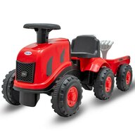 Tractor pentru copii, Baby Mix, Cu remorca, Benny, Rosu