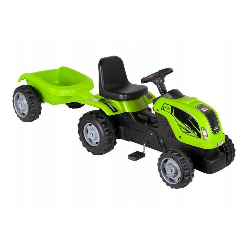 Tractor xxl cu pedale si remorca malplay verde