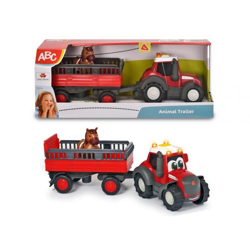 Simba - TRACTORAS CU REMORCA PENTRU ANIMALE CU FIGURINA CALUT