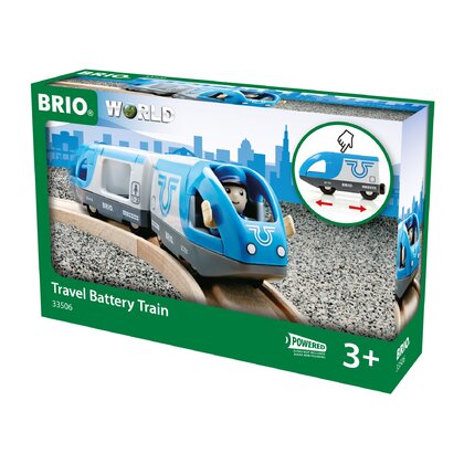 BRIO - Tren din lemn De calatori , Cu baterii