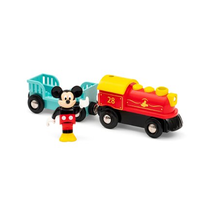 BRIO - Tren din lemn , Mickey Mouse , Cu baterii