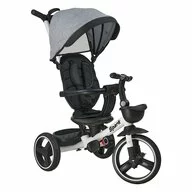 Tricicleta copii, Bebe Stars, Spark, Pliabila, Rotire 360 grade, Cu suport pahar, Pana la 25 kg, Conform cu EN711-1,2, 1,5-5 ani, Grey