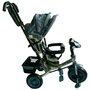 Tricicleta copii, Baby Mix Lux Trike Mecanism de pedalare libera, Suport picioare, Control al directiei, Spatar reglabil, Cu sunete si lumini, Gri/Negru - 1