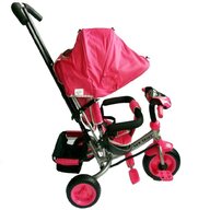 Tricicleta copii, Baby Mix Lux Trike Mecanism de pedalare libera, Suport picioare, Control al directiei, Spatar reglabil, Cu sunete si lumini, Roz