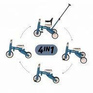 Tricicleta multifunctionala, Petite&Mars, Drift, 4 in 1, Vehicul de impins, Bicicleta, Cu maner detasabil si reglabil, Sezut ergonomic, Roti din cauciuc, Pana la 25 kg, 1.5-5 ani, Ocean Blue
