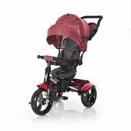 Tricicleta copii, Lorelli, Neo Eva Wheels Suport picioare, Control al directiei, Rotire 360 grade, Scaun reglabil, Negru/Rosu