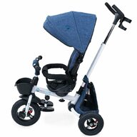 KidsCare - Tricicleta Davos Mecanism de pedalare libera, Suport picioare, Control al directiei, Spatar reglabil, Rotire 360 grade, Pliabila, Albastru
