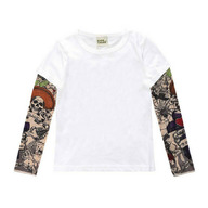 Tricou copii alb cu tatuaj (Marime: 80, Model: Model C)