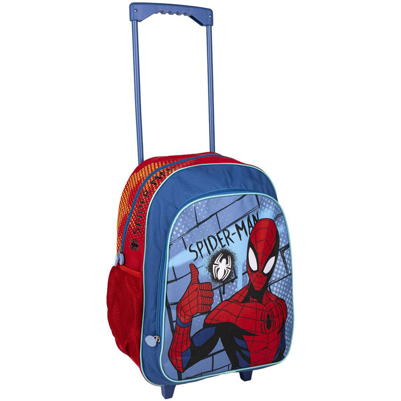 Troler pliabil spiderman alright cu buzunar frontal, 31x41x14 cm