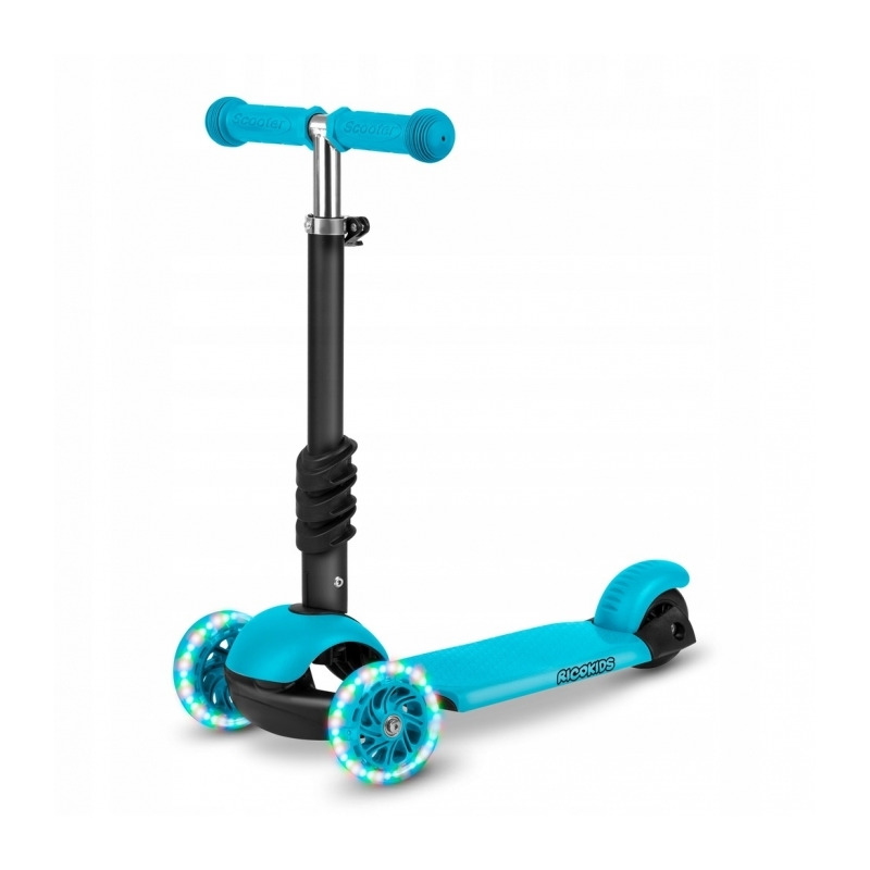 Trotineta 3 in 1 cu roti cu led ricokids buggy 765302 - albastru