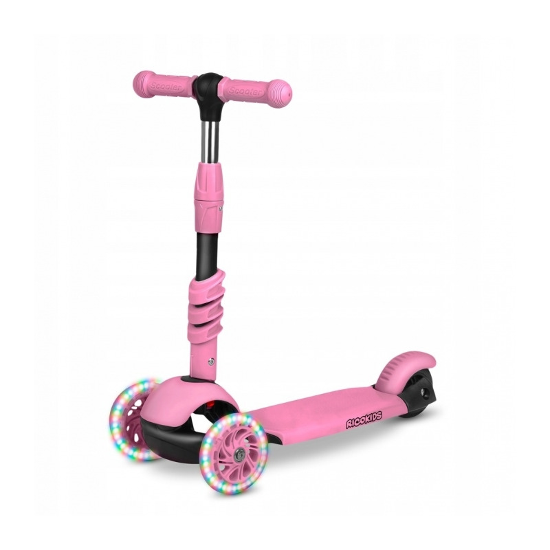 Trotineta 3 in 1 cu roti cu led ricokids todi 765400 - roz