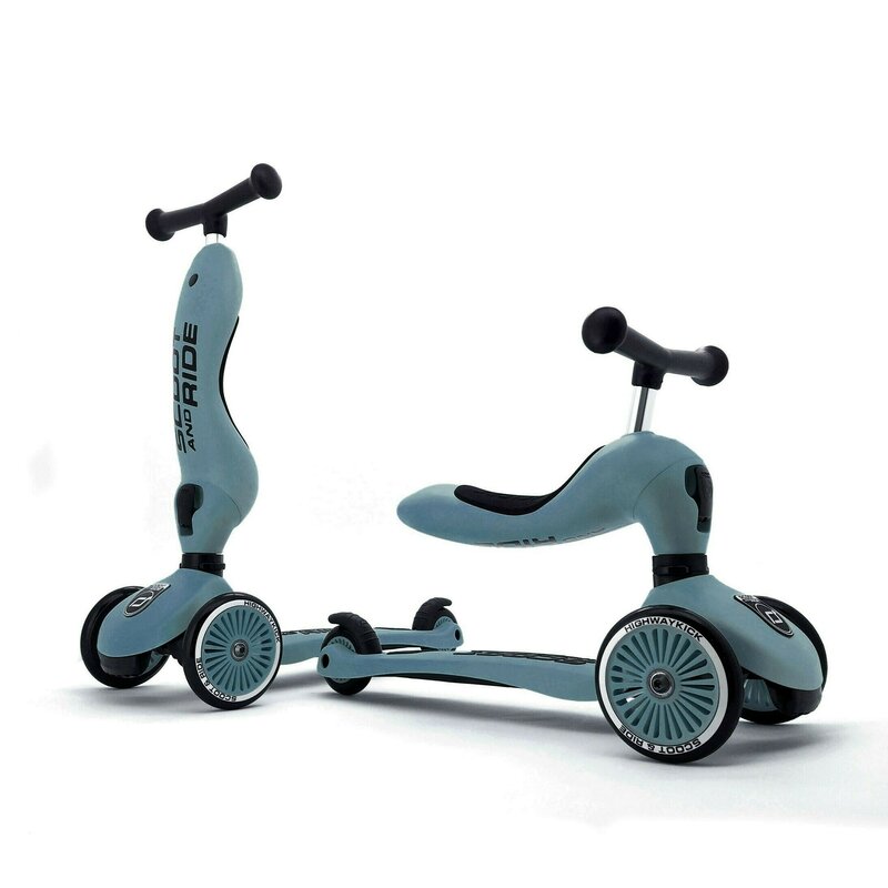 Trotineta copii cu sezut, transformabila 2in1, HighwayKick 1 Steel, 1-5 ani, pana la 50 kg, Scoot Ride