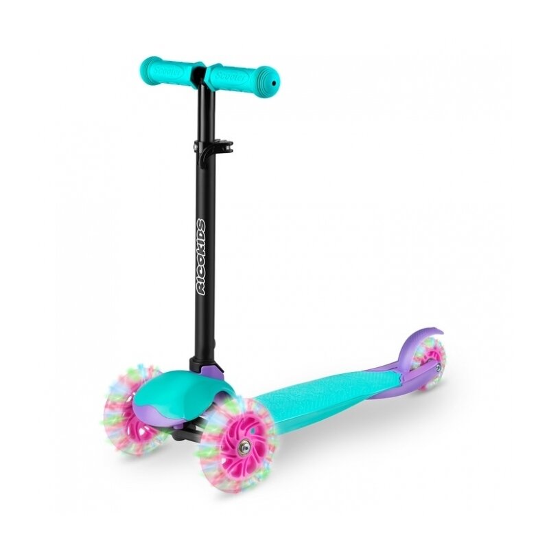 Ricokids - trotineta cu roti cu led loco 765104 - turcoaz cu roz