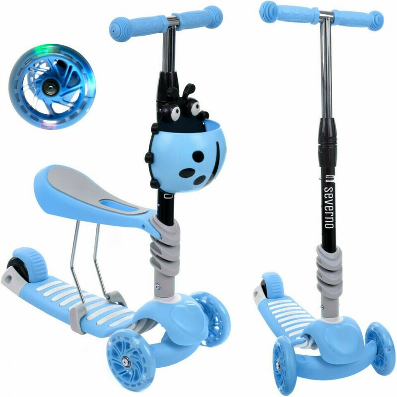 Severno - trotineta pentru copii buburuza albastra, lady bug 3 in 1