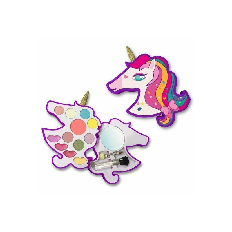 Trusa de machiaj pentru fetite, multicolora, 7.15 gr., forma unicorn
