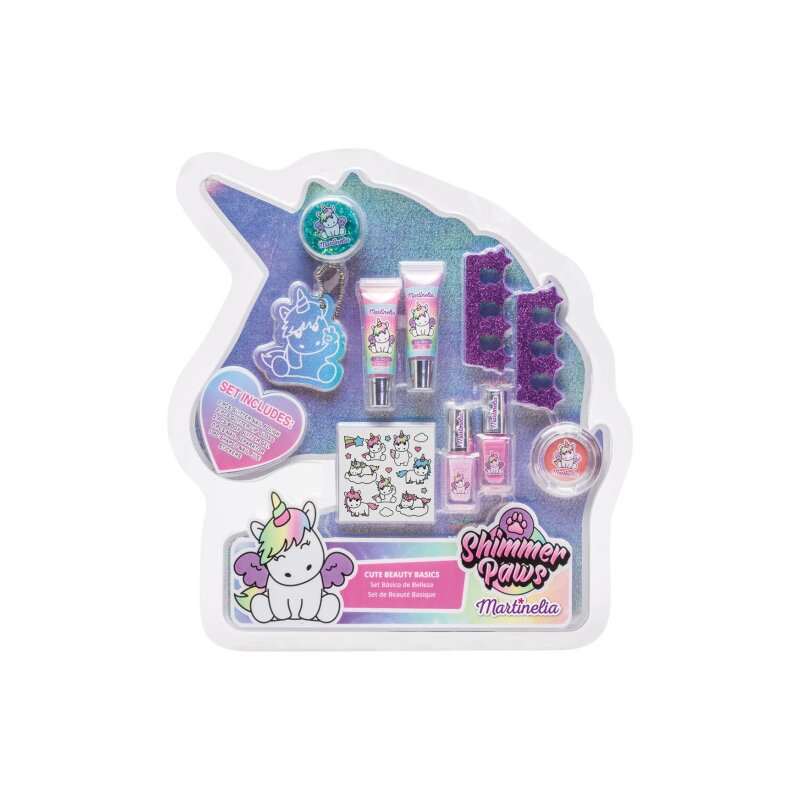 Trusa de unghii shimmer paws cute beauty basics cu 9 accesorii martinelia 61040