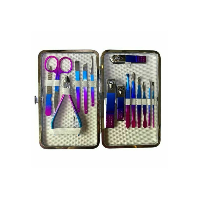 Chique - trusa manichiura tip portofel, cu 15 piese, r277 blue to pink