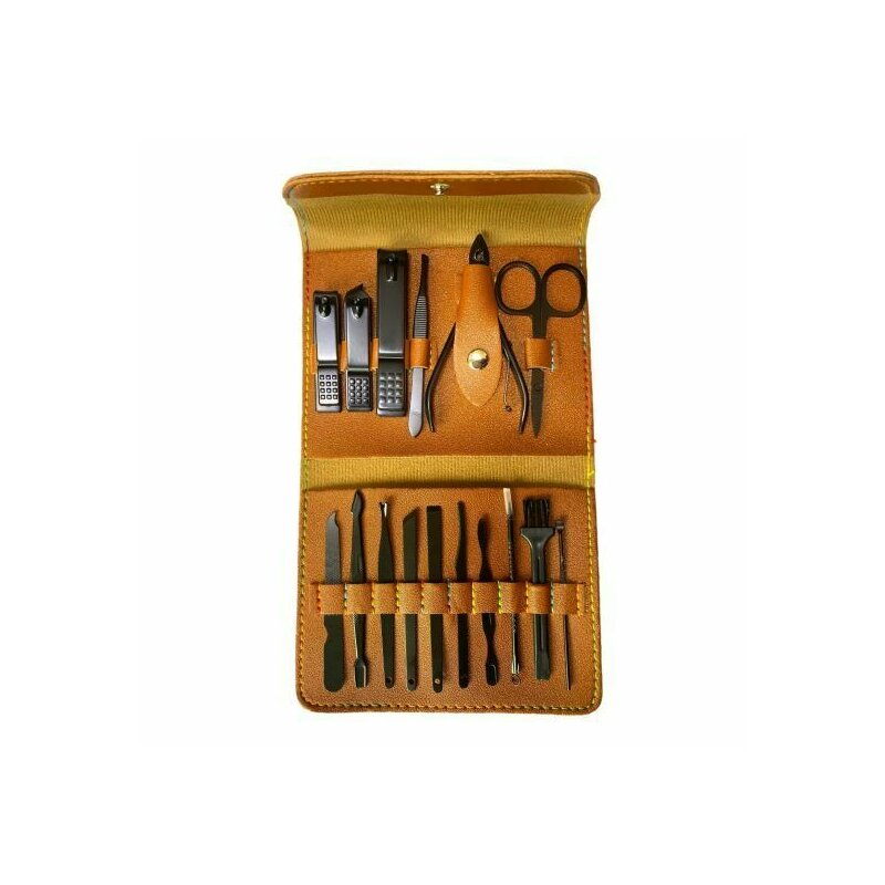 Chique - trusa manichiura tip portofel, cu 16 piese, r275 browny